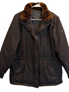 Lauren Ralph Lauren Ski Womens Faux Fur Collar Black Down Puffer Jacket Small
